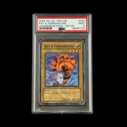 Yu-Gi-Oh! Slab Ray & Temperature 1st Edition LOB-035 PSA 9 Mint 2002 - Image 1