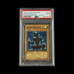 Yu-Gi-Oh! Slab Lesser Dragon 1st Edition LOB-113 PSA 9 Mint 2002 - Image 1