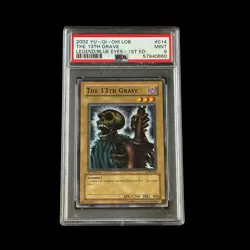 Yu-Gi-Oh! Slab The 13th Grave 1st Edition LOB-014 PSA 9 Mint 2002 - Image 1