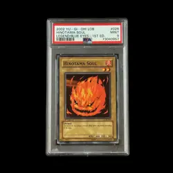 Yu-Gi-Oh! Slab Hinotama Soul 1st Edition LOB-026 PSA 9 Mint 2002 - Image 1