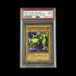 Yu-Gi-Oh! Slab Two-Mouth Darkruler 1st Edition LOB-030 PSA 9 Mint 2002 - Image 1