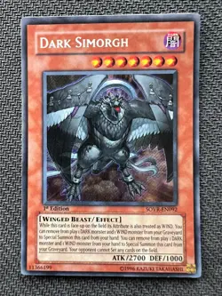 Yugioh Dark Simorgh 1st Edition Secret Rare SOVR-EN092 NM - Image 1