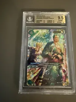 Roronoa Zoro SP PRB 02-006 One Piece ENG OP14 BGS 9.5 the Azure Sea’s Seven - Image 2