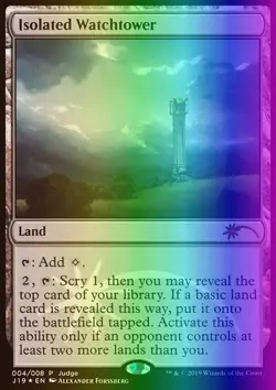 MTG Magic the Gathering Isolated Watchtower (4/8) Judge Gift Cards 2019 LP FOIL - Image 1