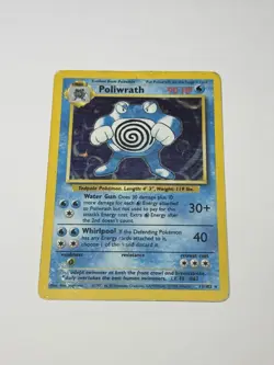 Poliwrath 13/102 Vintage Pokemon Base Set Unlimited Holo Rare Card WOTC MP/HP - Image 1