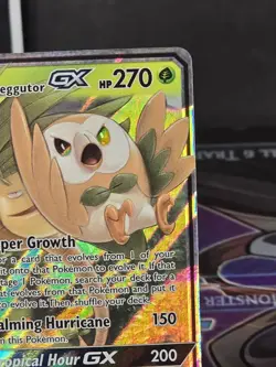 Rowlet & Alolan Exeggutor GX Tag Team Pokemon Card Sun & Moon 1/236 Holo - Image 3