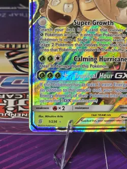 Rowlet & Alolan Exeggutor GX Tag Team Pokemon Card Sun & Moon 1/236 Holo - Image 5