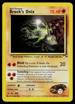 Pokemon Card - Brock's Onix Gym Heroes 21/132 Rare - Image 1