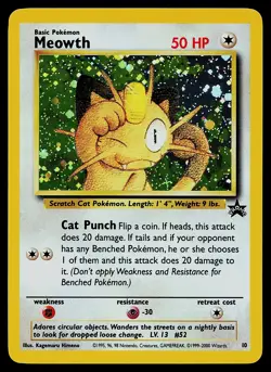 Pokemon Card - Meowth WOTC Black Star Promo 10 Holo - Image 1
