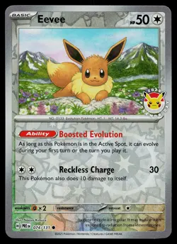 Pokemon Card - Eevee Pokemon Day 2025 074/131 Promo Reverse Holo - Image 1