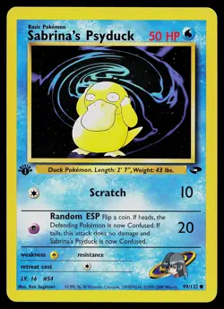 Pokemon Card - Sabrina's Psyduck Gym Challenge 99/132 Common 1st Edition - Image 1