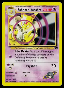 Pokemon Card - Sabrina's Kadabra Gym Challenge 58/132 Uncommon - Image 1