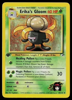 Pokemon Card - Erika's Gloom Gym Heroes 45/132 Uncommon 1st Edition - Image 1