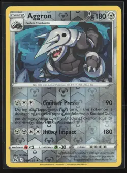 Aggron Holo Rare Crown Zenith 089/159 NM Pokemon Card Reverse Holo - Image 1