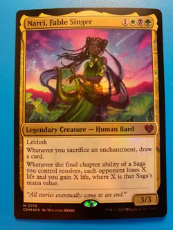 MTG 1x FOIL Narci, Fable Singer 710 Commander Masters Magic the Gathering x1 NM - Image 1