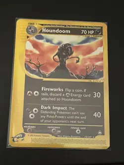 Pokemon TCG Houndoom Card 15/147 Non-Holo, Aquapolis Set - Image 1