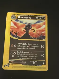 Pokemon TCG Houndoom Card 15/147 Non-Holo, Aquapolis Set - Image 3