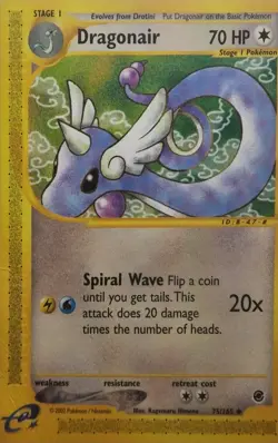 Pokemon E Series Expedition Dragonair non Holo 75/165 HP - Image 1