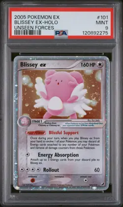 Pokemon Blissey ex Unseen Forces #101/115 Holo – PSA 9 Mint Swirl (2005) - Image 1