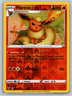 Flareon Pokemon TCG Vivid Voltage Reverse Holo Rare 026/185 - Image 1