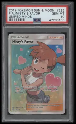 2019 Misty's Favor Full Art 235 SUN & MOON Unified Minds PSA 10 GEM MINT Pokemon - Image 1