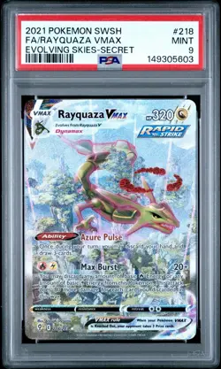 Pokemon Rayquaza VMAX Evolving Skies SWSH Alt PSA 9 Mint! Fresh Cert! RegradeU - Image 1