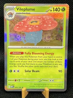 Pokemon Vileplume 045/165 Holo Rare Scarlet & Violet 151 NM - Image 1