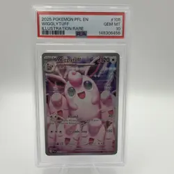 2025 POKEMON PFL EN-PHANTASMAL FLAMES ILLUSTRATION RARE #105 WIGGLYTUFF PSA 1 - Image 1
