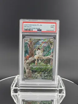 2025 POKEMON PFL EN-PHANTASMAL FLAMES ILLUSTRATION RARE #106 MEOWTH PSA 9 - Image 1