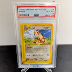 PSA 10 GEM MT Furret #48 Aquapolis Pokemon TCG 2003 - Low Pop! - Image 1