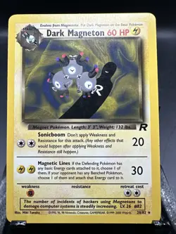 Dark Magneton 28/82 - Team Rocket Non Holo Pokemon Card TCG Unlimited Rare - Mp - Image 1