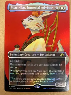 MTG 1x FOIL BORDERLESS Pearl-Ear, Imperial Advisor 363 Horizons 3 Magic x1 NM - Image 1