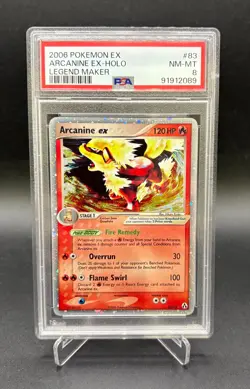 Pokemon Arcanine ex 83/92 - EX Legend Maker Holo Chase 2006 - PSA 8 NM-MT - Image 1