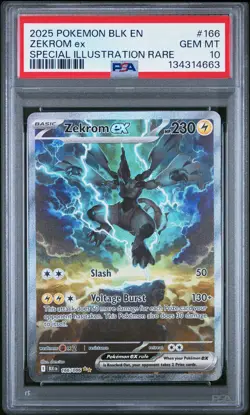 2025 POKEMON BLK EN-BLACK BOLT SPECIAL ILLUSTRATION RARE #166 ZEKROM EX PSA 10 - Image 1