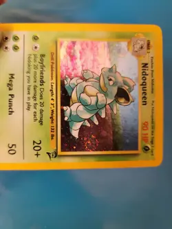 SWIRL PATTERN Pokemon Nidoqueen Holo Rare Vintage Card 12/130 Base Set 2. - Image 2