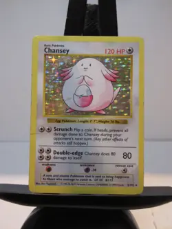 Chansey 3/102 Base Set SHADOWLESS 1999 Holo Rare WOTC Pokemon Card TCG - Image 1