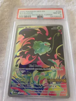 BULBASAUR ENHANCED BSTR BOX TOPPER #133- 2025 POKEMON MEGA EVOLUTIONS- PSA NEAR - Image 5