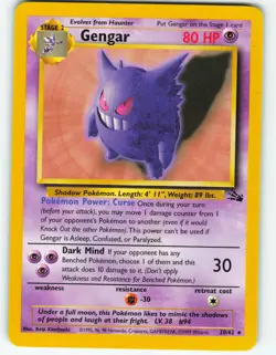 Gengar - 20/62 Fossil Set - Pokemon TCG - 1999 - Image 1
