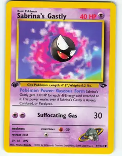 Sabrina's Gastly - 1st Edition - 97/132 Gym Challenge - Pokemon TCG - 2000 - Image 1