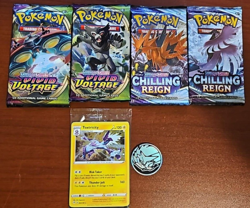 Pokemon Sword & Shield, Chilling Reign, Vivid Voltage Booster Packs Promo cards - Image 1