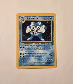 Pokemon Poliwrath 15/130 Base Set 2 Holo Rare MP - Image 1