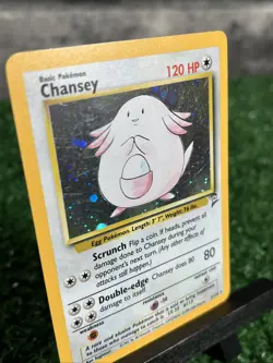 Pokemon TCG Chansey Holo Set 2 Unlimited Rare 3/130 LP/NM Free Shipping - Image 2