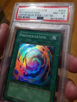 Yugioh Polymerization 2002 1st Edition PSA 8 NM-Mint LOB-059 New Super Rare ! - Image 5