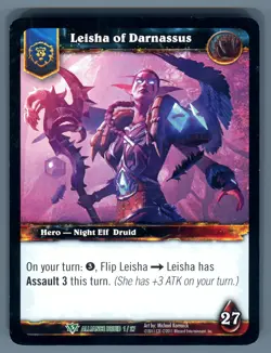 Leisha of Darnassus World of Warcraft WoW Card TCG Alliance Druid 1/27 Uncommon - Image 1