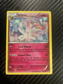 Pokemon Card TCG Sylveon 72/111 XY Furious Fists Cracked Ice Holo Rare 2014 LP - Image 1