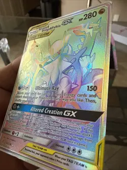 Pokemon TCG Cosmic Eclipse Arceus & Dialga & Palkia GX Rainbow Rare Card 258/236 - Image 2