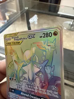 Pokemon TCG Cosmic Eclipse Arceus & Dialga & Palkia GX Rainbow Rare Card 258/236 - Image 5