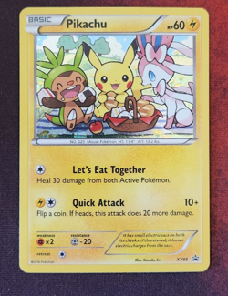 Pokemon Pikachu Basic Black Star Promo XY Set Card XY95 2016 LP - Image 1