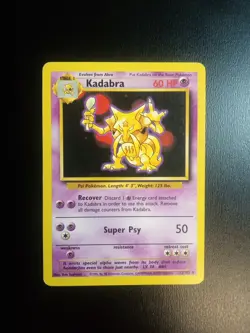 Kadabra 1999 Base Set Unlimited WOTC Vintage Pokemon Card 32/102 (LP-NM) - Image 1