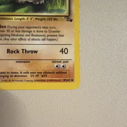 Graveler Pokemon Card 1 st Edition Fossil Set 37/62 1999 WOTC MP - Image 3